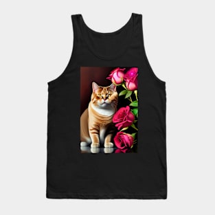 British Shorthair Cat Valentine Theme Tank Top